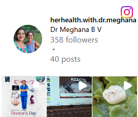 Dr. Meghana B.V Instagram Account